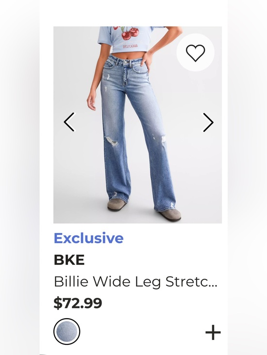 BKE Denim - BKE Wide-Leg Distressed Jeans - Light Blue